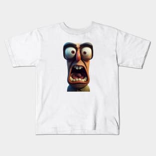 Screaming Man with big Eyes Kids T-Shirt